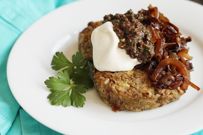 Lentil Patties with Tapenade